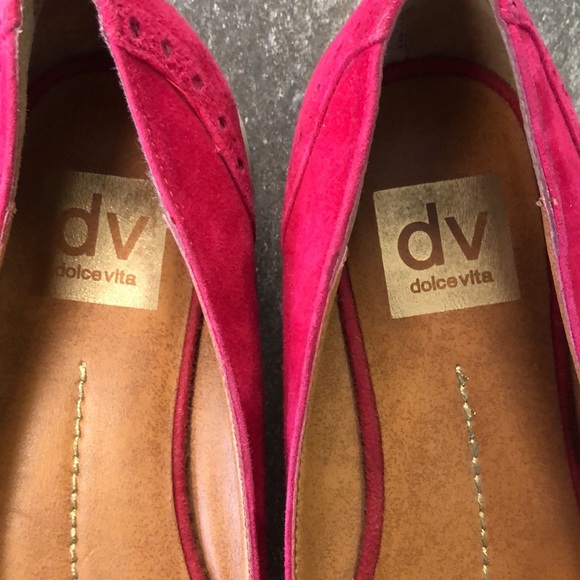Dolce Vita Suede Fringe Loafers Fuchsia Pink 7 - Picture 9 of 9